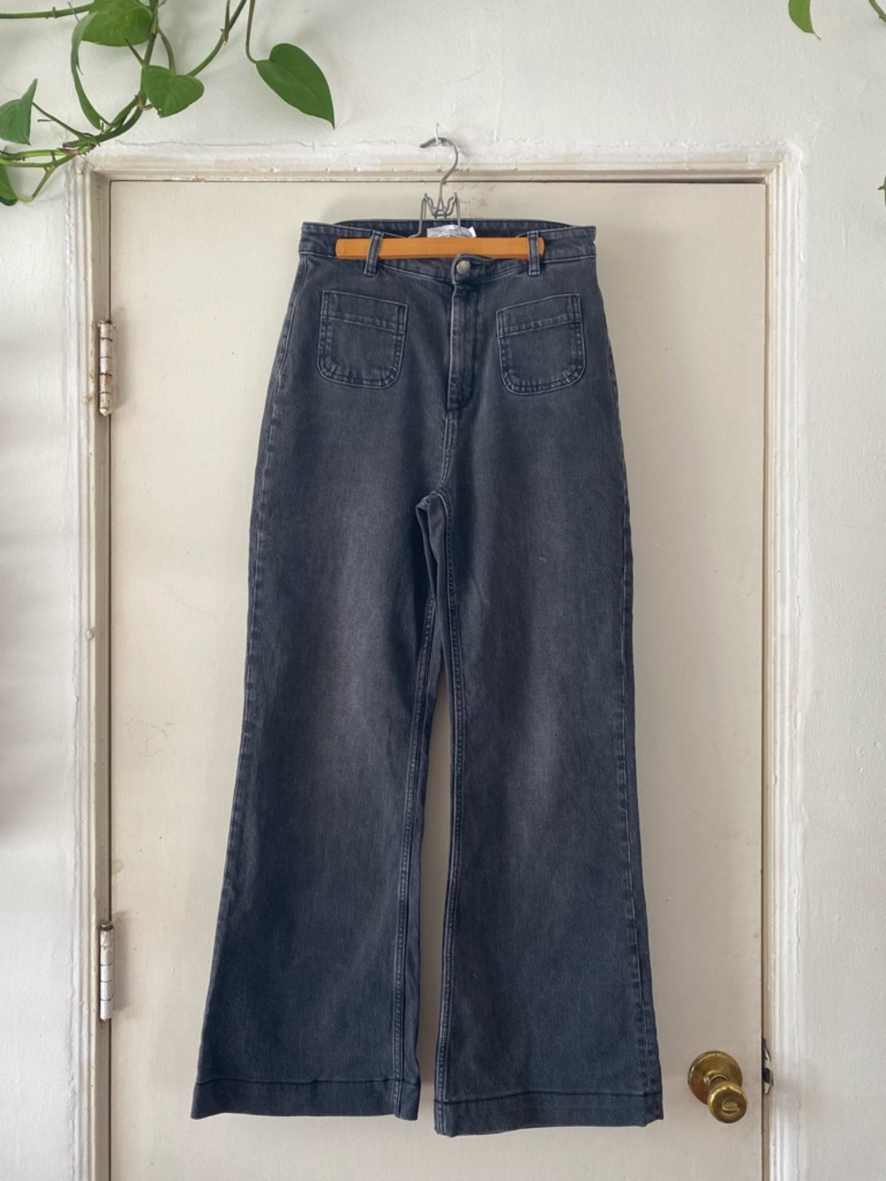 & Other Stories Wide-Leg High-Rise Jeans - Charcoal Gray
